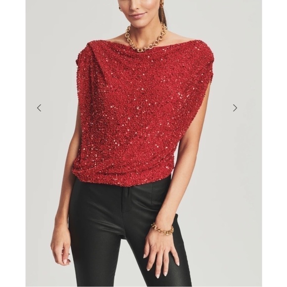 NWT RETROFÊTE MYLES SEQUIN TOP - Picture 3 of 4